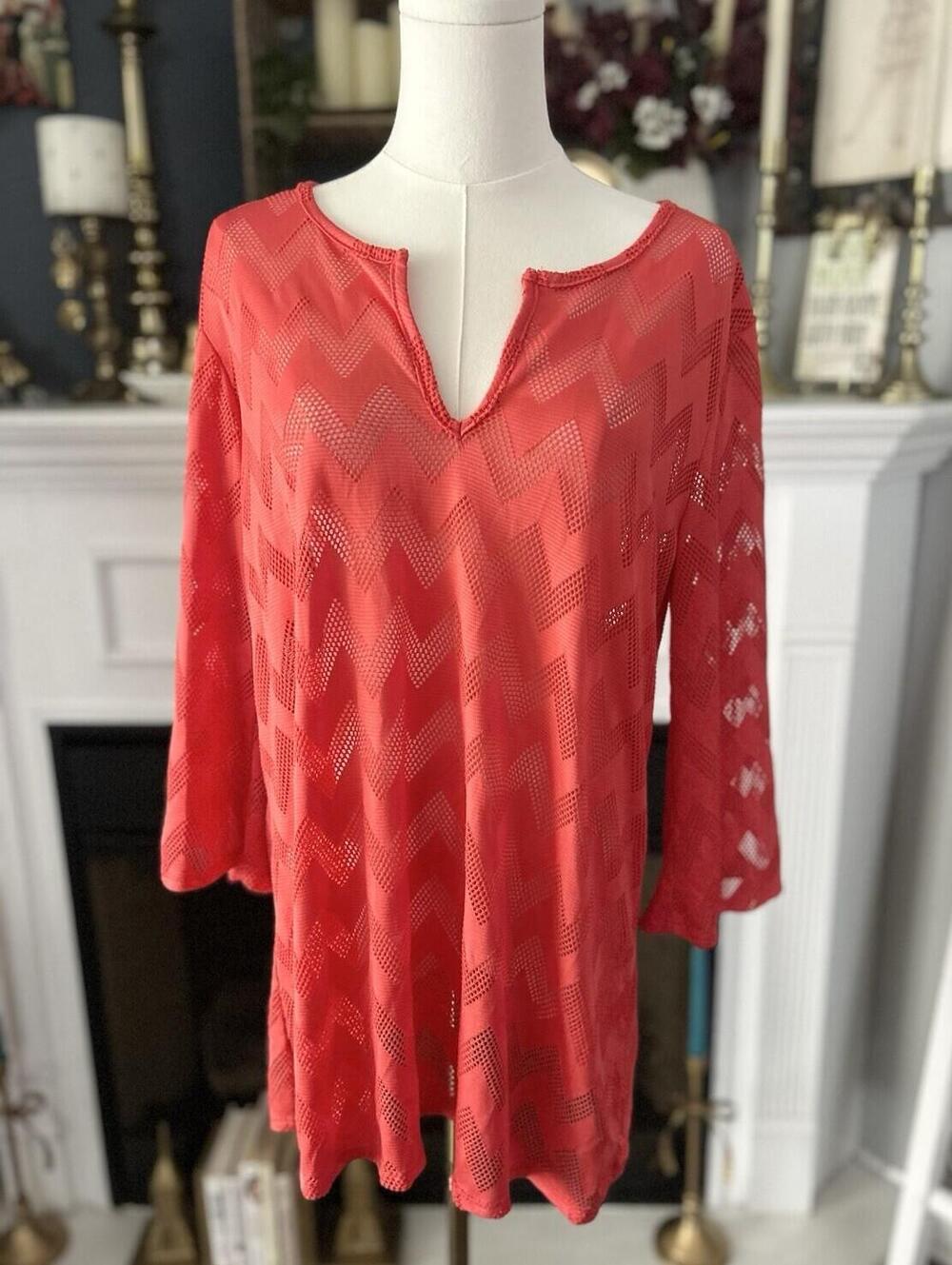 Jordan Taylor Swimsuit Cover Up Coral Orange for Women Size Medium